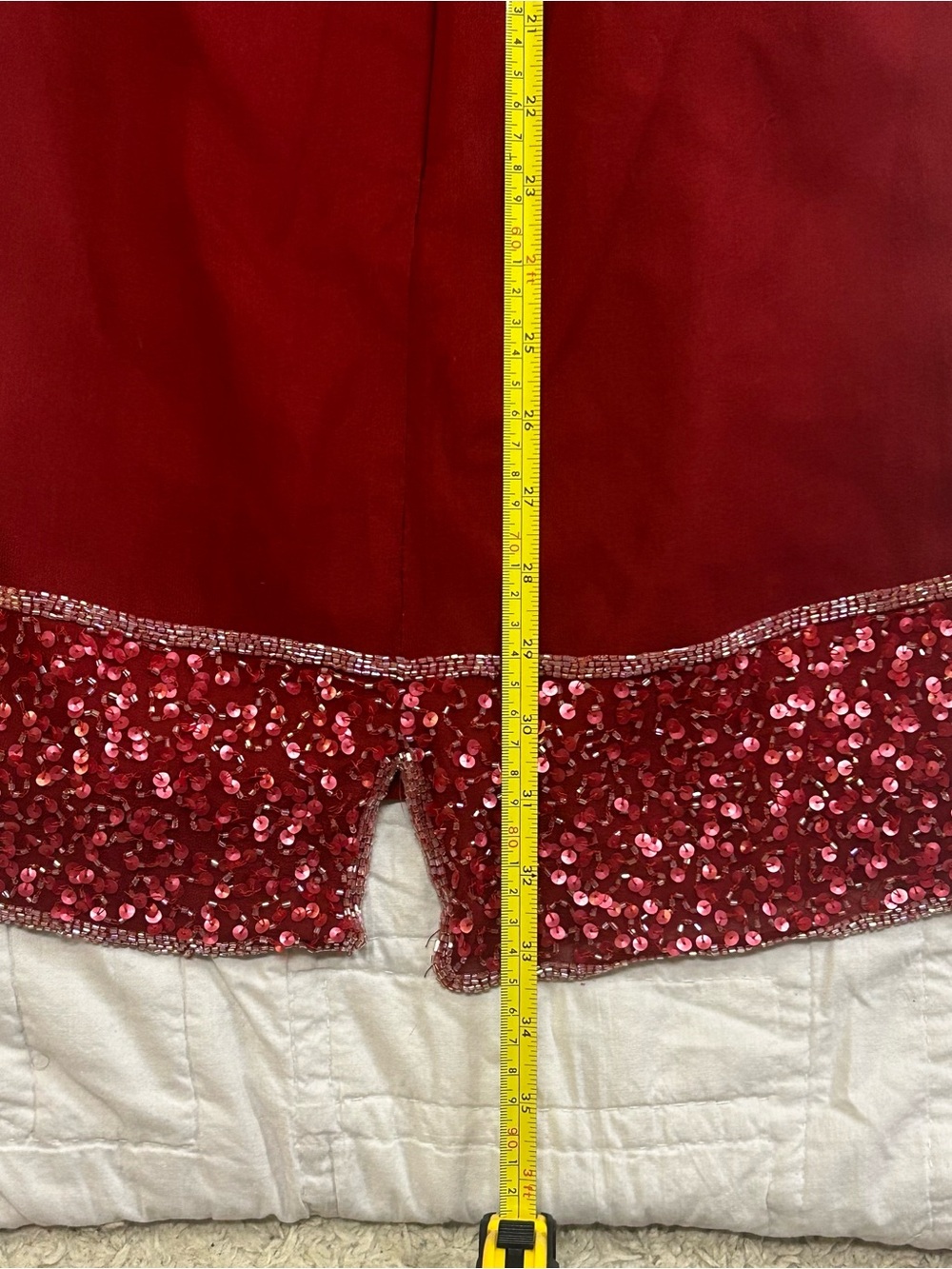 Vintage Newport News Red Silk Beaded Trim Dress Size 8 Holiday Cocktail Y2K - Picture 8 of 8